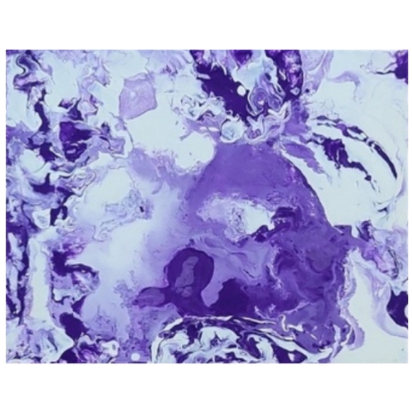 Hand Crafted Purple and White Abstract Design 11x14 Inches Canvas Painting - Picture 4 of 4